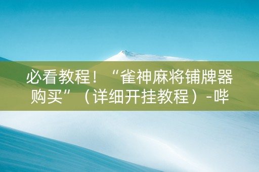 必看教程！“雀神麻将铺牌器购买”（详细开挂教程）-哔哩哔哩