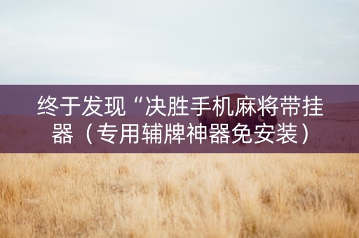 终于发现“决胜手机麻将带挂器（专用辅牌神器免安装）