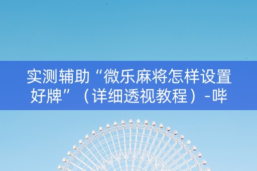 实测辅助“微乐麻将怎样设置好牌”（详细透视教程）-哔哩哔哩