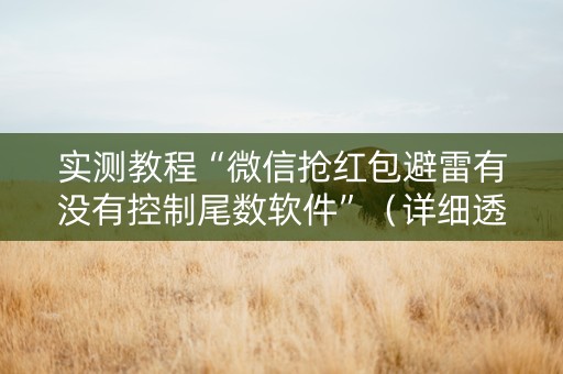 实测教程“微信抢红包避雷有没有控制尾数软件”（详细透视教程）-哔哩哔哩