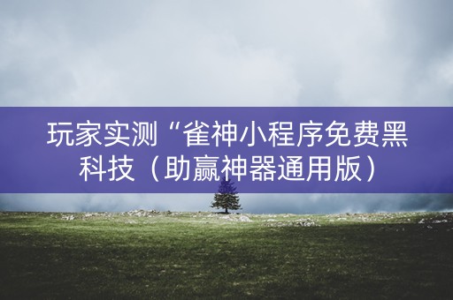 玩家实测“雀神小程序免费黑科技（助赢神器通用版）