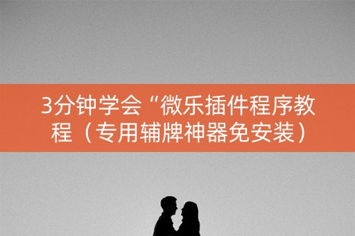 3分钟学会“微乐插件程序教程（专用辅牌神器免安装）