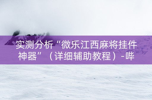 实测分析“微乐江西麻将挂件神器”（详细辅助教程）-哔哩哔哩