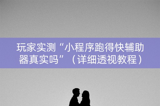 玩家实测“小程序跑得快辅助器真实吗”（详细透视教程）-哔哩哔哩