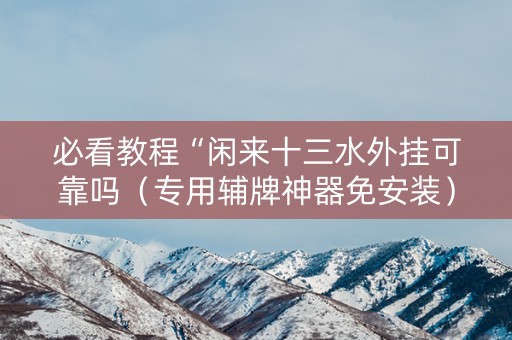 必看教程“闲来十三水外挂可靠吗（专用辅牌神器免安装）