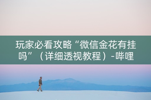 玩家必看攻略“微信金花有挂吗”（详细透视教程）-哔哩哔哩