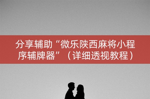 分享辅助“微乐陕西麻将小程序辅牌器”（详细透视教程）-哔哩哔哩