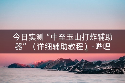 今日实测“中至玉山打炸辅助器”（详细辅助教程）-哔哩哔哩