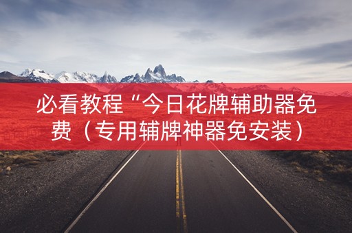 必看教程“今日花牌辅助器免费（专用辅牌神器免安装）