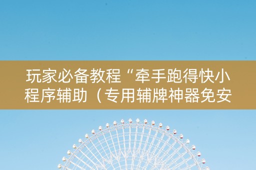 玩家必备教程“牵手跑得快小程序辅助（专用辅牌神器免安装）
