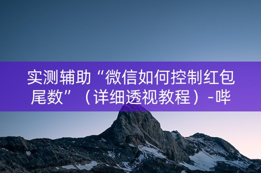 实测辅助“微信如何控制红包尾数”（详细透视教程）-哔哩哔哩