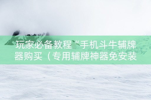 玩家必备教程“手机斗牛辅牌器购买（专用辅牌神器免安装）