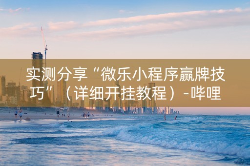 实测分享“微乐小程序赢牌技巧”（详细开挂教程）-哔哩哔哩