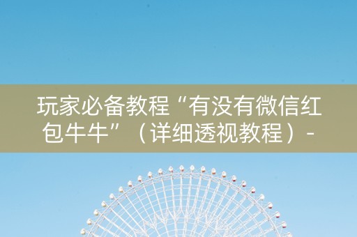 玩家必备教程“有没有微信红包牛牛”（详细透视教程）-哔哩哔哩