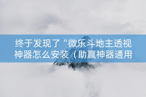终于发现了“微乐斗地主透视神器怎么安装（助赢神器通用版）