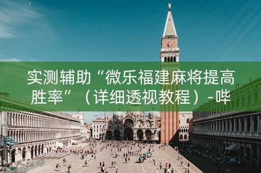 实测辅助“微乐福建麻将提高胜率”（详细透视教程）-哔哩哔哩
