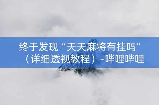 终于发现“天天麻将有挂吗”（详细透视教程）-哔哩哔哩