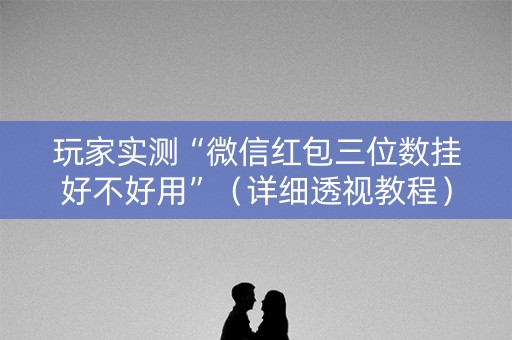 玩家实测“微信红包三位数挂好不好用”（详细透视教程）-哔哩哔哩