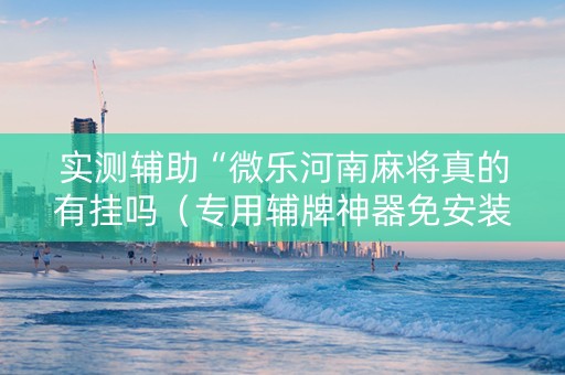 实测辅助“微乐河南麻将真的有挂吗（专用辅牌神器免安装）