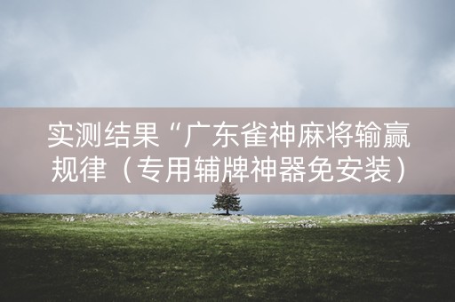 实测结果“广东雀神麻将输赢规律（专用辅牌神器免安装）