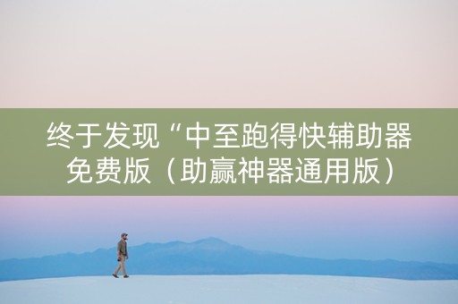 终于发现“中至跑得快辅助器免费版（助赢神器通用版）