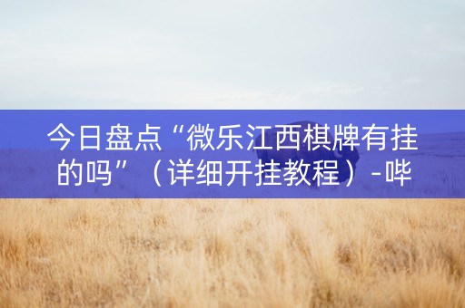 今日盘点“微乐江西棋牌有挂的吗”（详细开挂教程）-哔哩哔哩