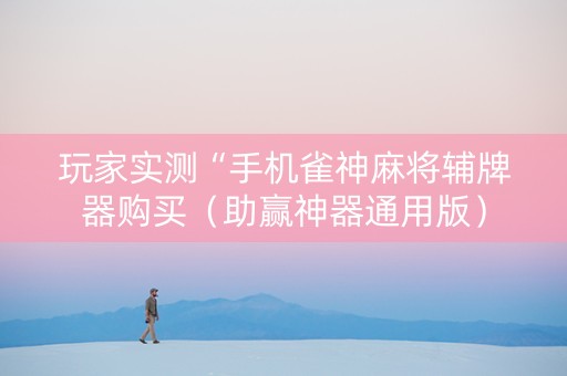 玩家实测“手机雀神麻将辅牌器购买（助赢神器通用版）