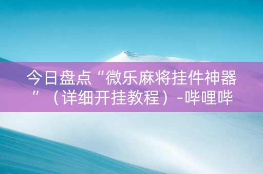 今日盘点“微乐麻将挂件神器”（详细开挂教程）-哔哩哔哩