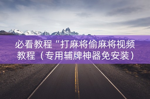 必看教程“打麻将偷麻将视频教程（专用辅牌神器免安装）