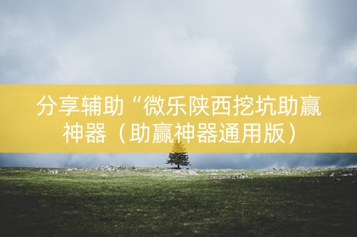 分享辅助“微乐陕西挖坑助赢神器（助赢神器通用版）