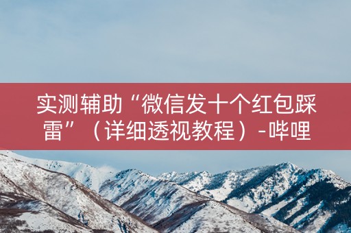实测辅助“微信发十个红包踩雷”（详细透视教程）-哔哩哔哩