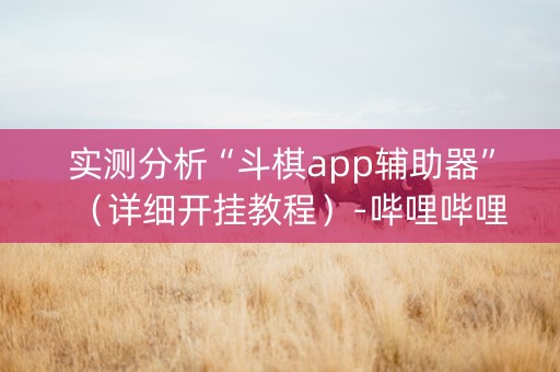 实测分析“斗棋app辅助器”（详细开挂教程）-哔哩哔哩