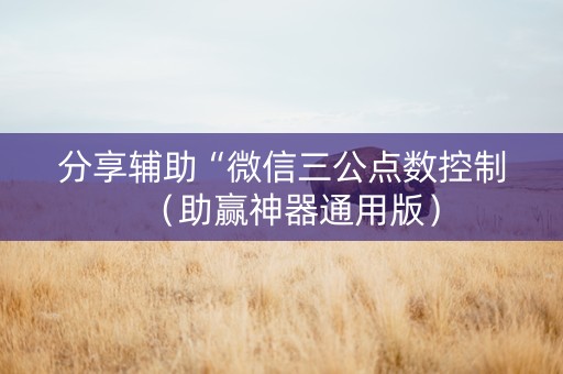 分享辅助“微信三公点数控制（助赢神器通用版）