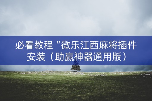 必看教程“微乐江西麻将插件安装（助赢神器通用版）