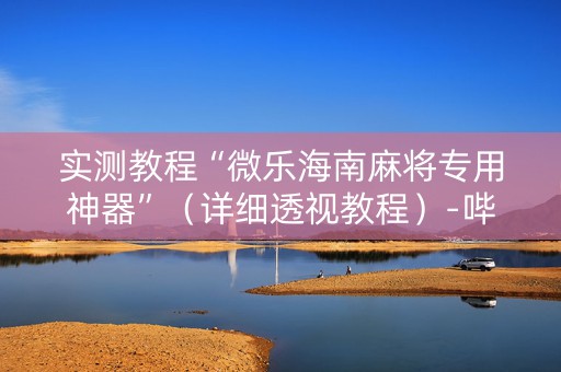 实测教程“微乐海南麻将专用神器”（详细透视教程）-哔哩哔哩
