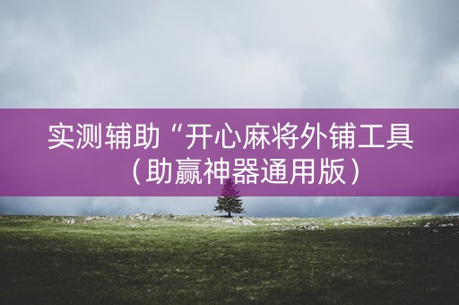 实测辅助“开心麻将外铺工具（助赢神器通用版）