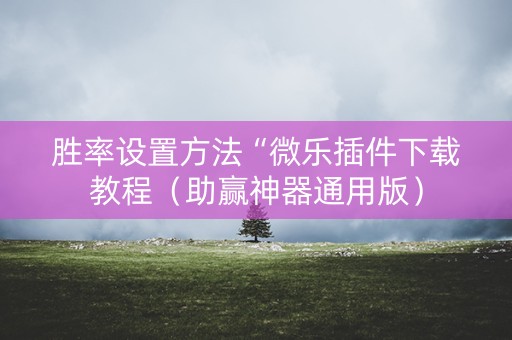 胜率设置方法“微乐插件下载教程（助赢神器通用版）