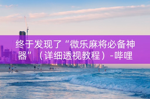 终于发现了“微乐麻将必备神器”（详细透视教程）-哔哩哔哩