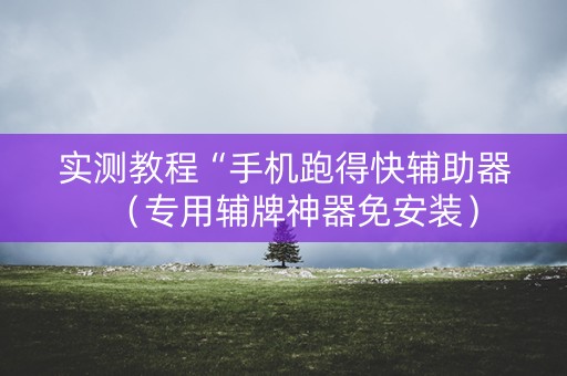 实测教程“手机跑得快辅助器（专用辅牌神器免安装）