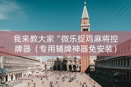 我来教大家“微乐捉鸡麻将控牌器（专用辅牌神器免安装）