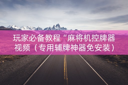 玩家必备教程“麻将机控牌器视频（专用辅牌神器免安装）