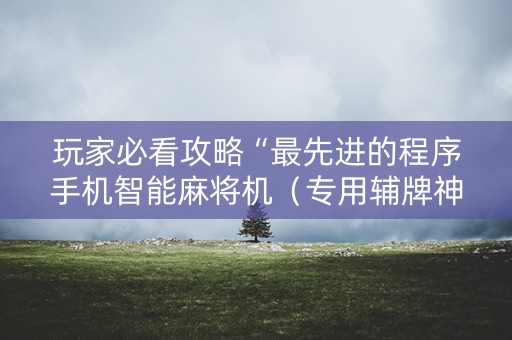 玩家必看攻略“最先进的程序手机智能麻将机（专用辅牌神器免安装）