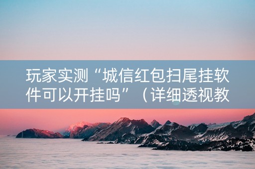 玩家实测“城信红包扫尾挂软件可以开挂吗”（详细透视教程）-哔哩哔哩