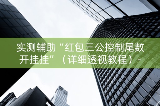 实测辅助“红包三公控制尾数开挂挂”（详细透视教程）-哔哩哔哩