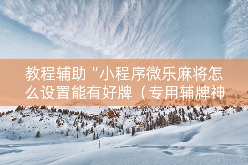 教程辅助“小程序微乐麻将怎么设置能有好牌（专用辅牌神器免安装）