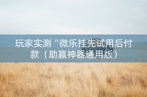 玩家实测“微乐挂先试用后付款（助赢神器通用版）