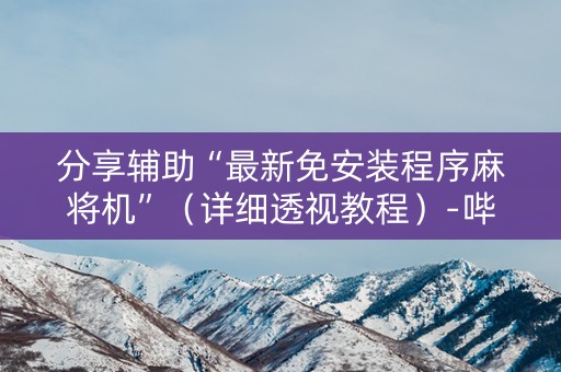 分享辅助“最新免安装程序麻将机”（详细透视教程）-哔哩哔哩