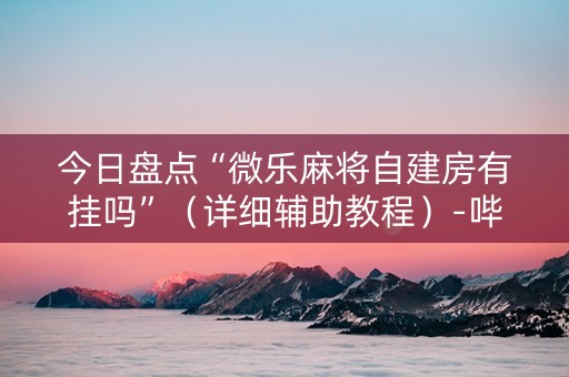 今日盘点“微乐麻将自建房有挂吗”（详细辅助教程）-哔哩哔哩