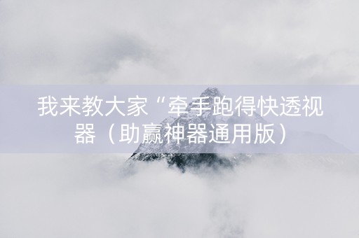 我来教大家“牵手跑得快透视器（助赢神器通用版）