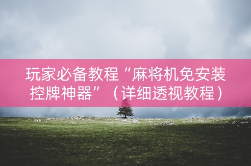 玩家必备教程“麻将机免安装控牌神器”（详细透视教程）-哔哩哔哩